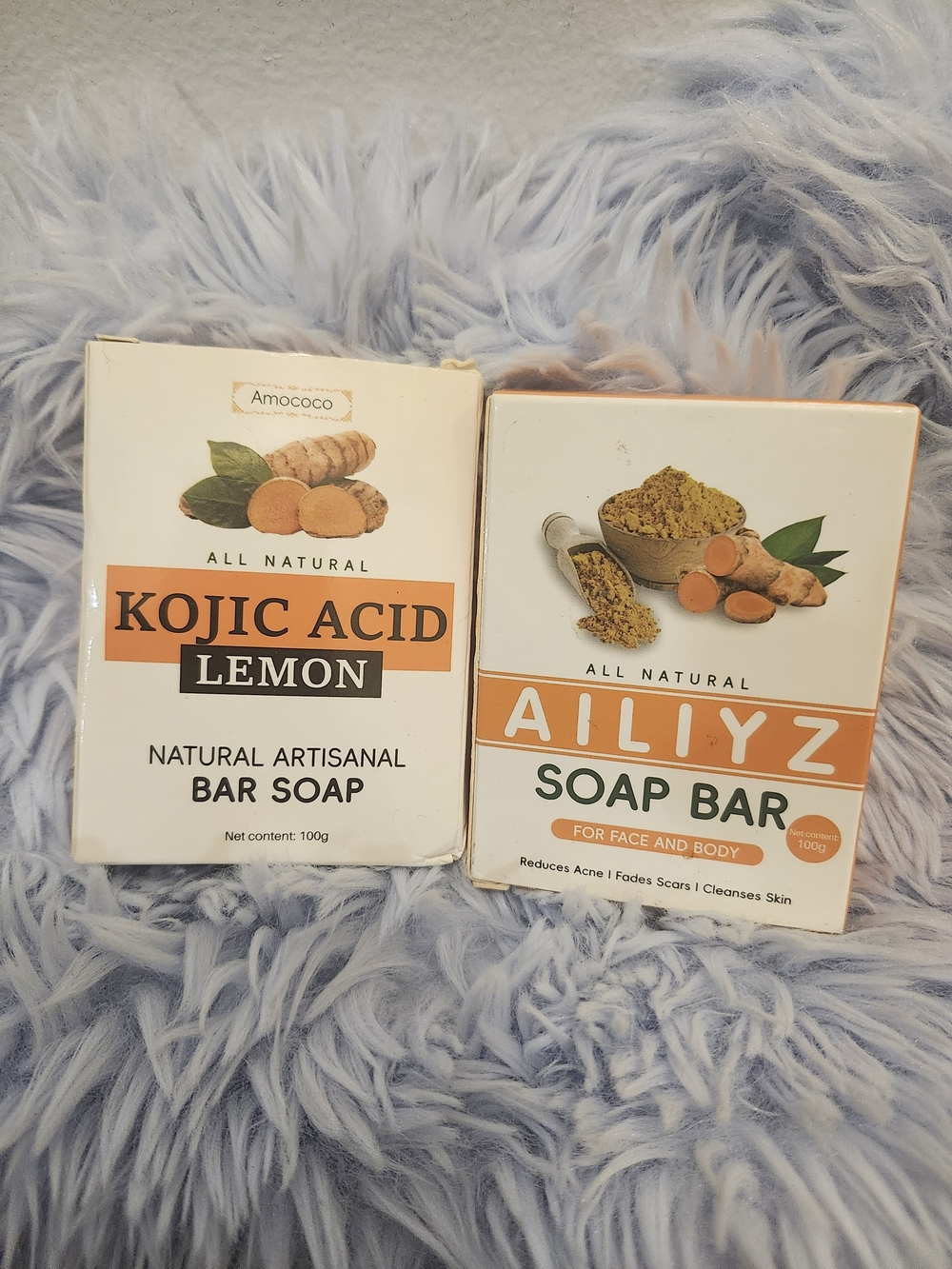 Amococo / Ailiyz Kojic Acid Lemon and AILLYZ Soap Bar Natural Soap Bars Set NWT
